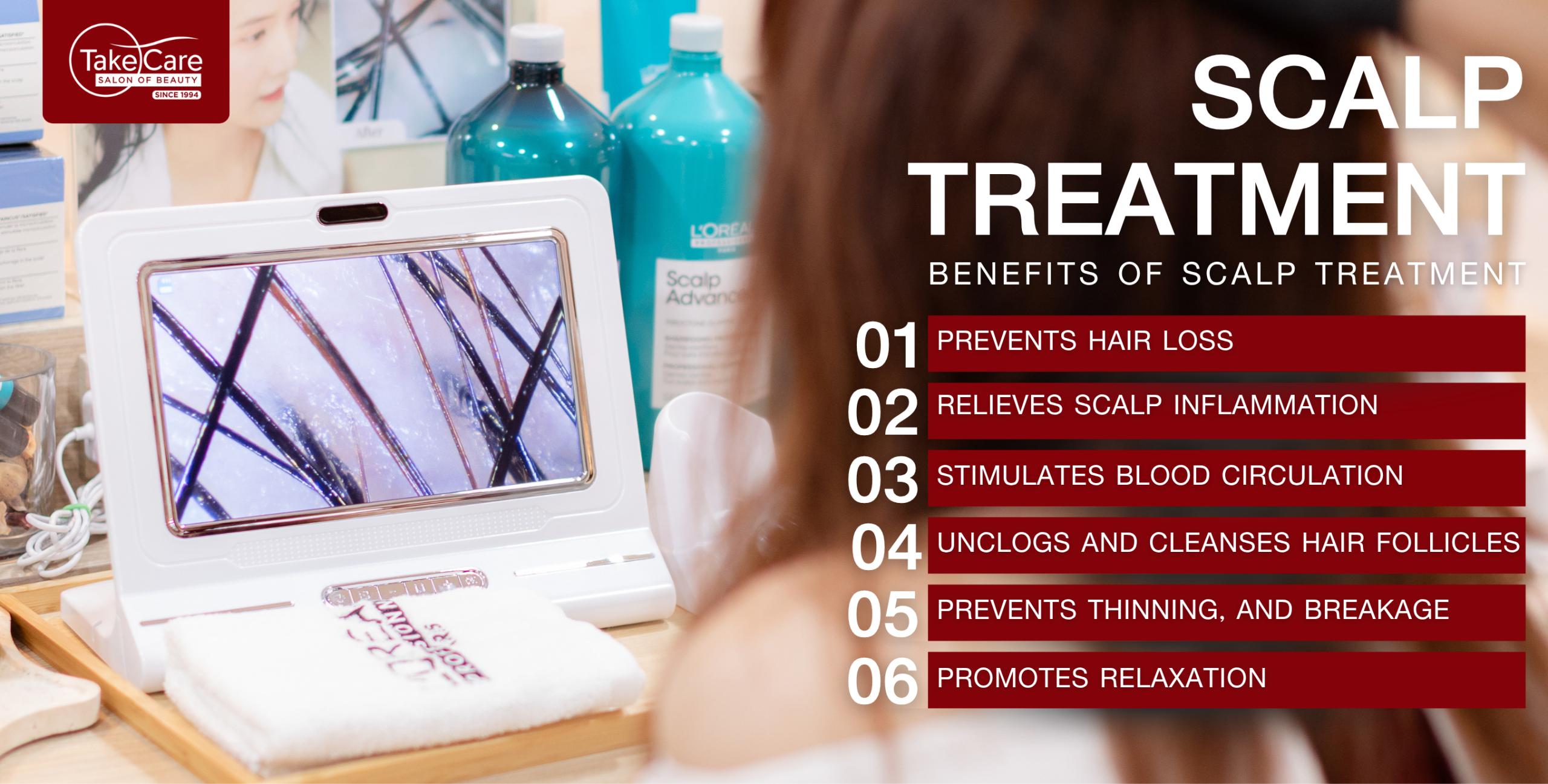 รังแค ผมร่วง ผมมัน ผมบาง? ฟื้นรากผมลึกถึงหนังศีรษะ ที่ Take Care สุขุมวิท 35