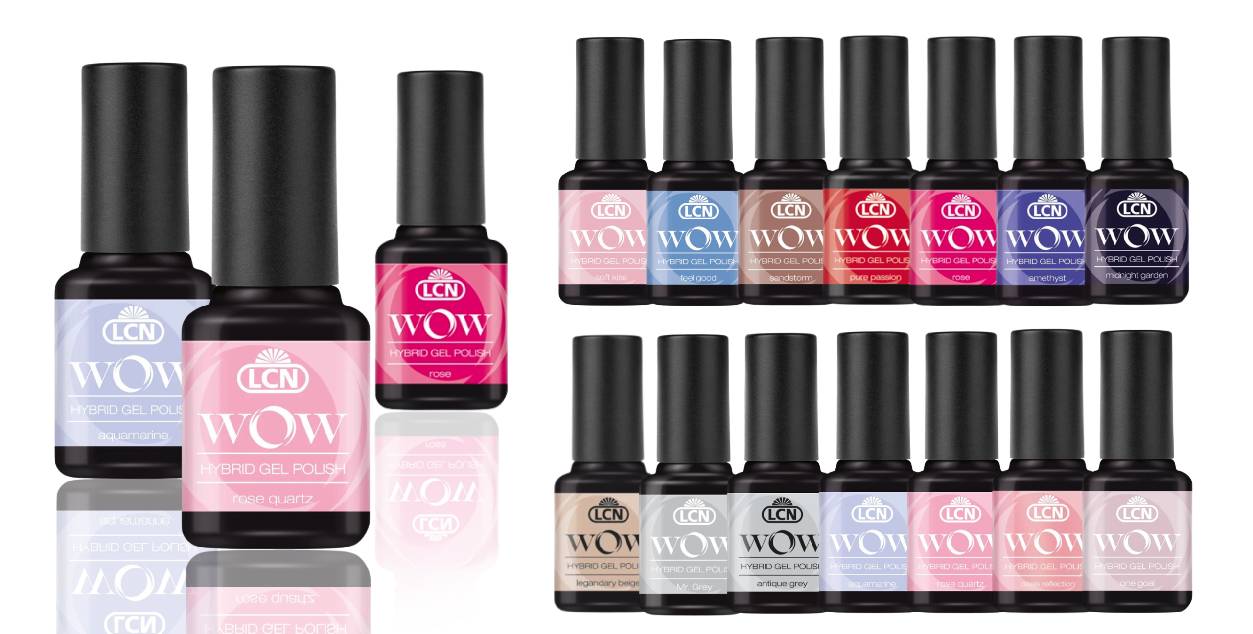 สีทาเล็บ LCN WOW Hybrid Gel Polish สำหรับคนผิวโทนชมพู
