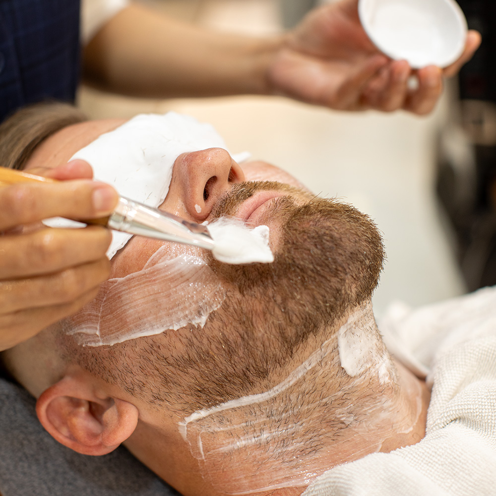 Facial treatment in progress