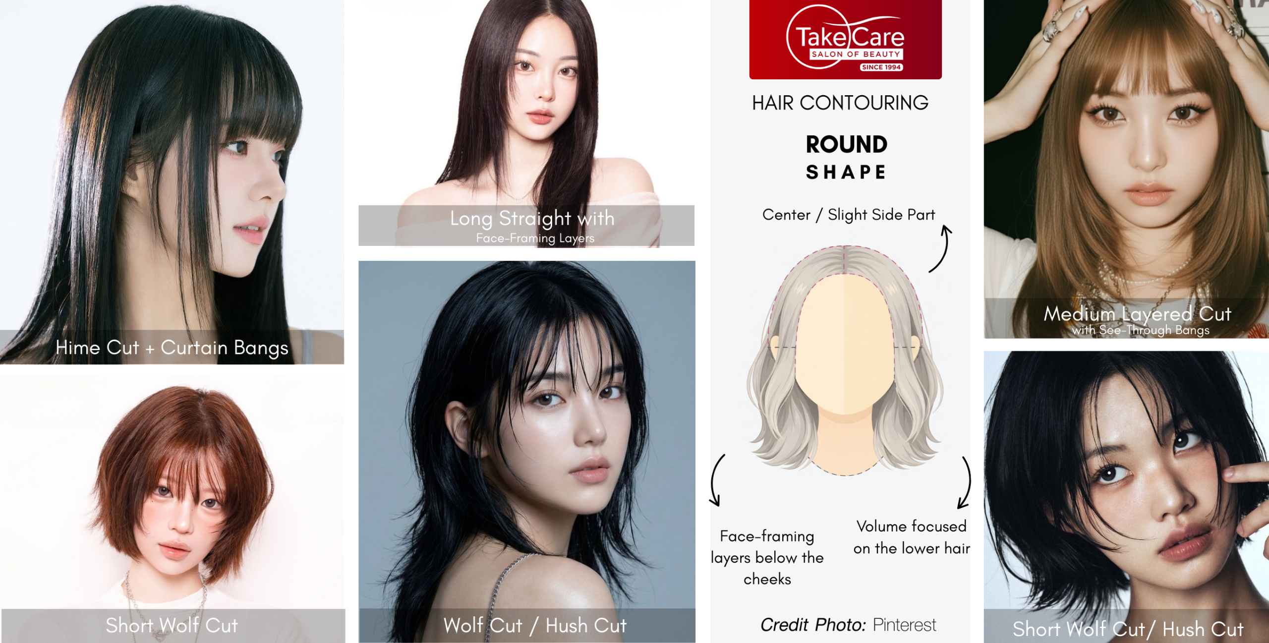 ทรงผมหน้ากลม พรางแก้มให้หน้าเรียว Round Face Shape ร้านตัดผม สุขุมวิท ร้านทำผมพรีเมียม Take Care Salon